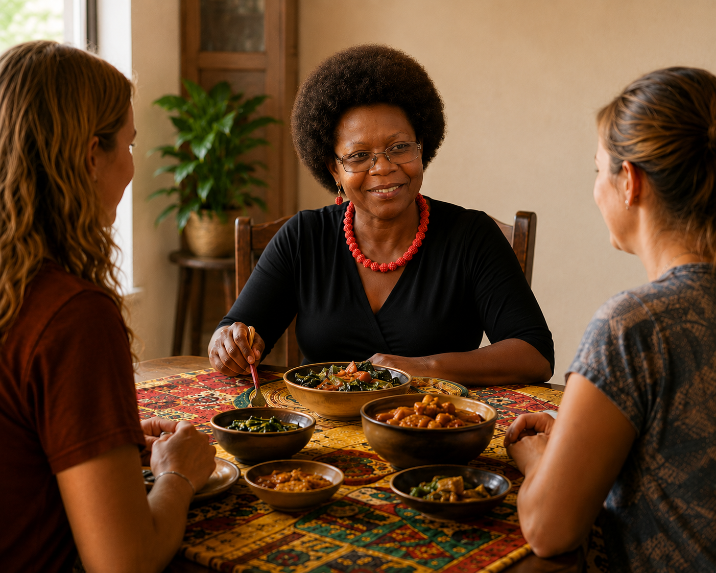 Bulawayo Food Experience host sharing a traditional meal with guests